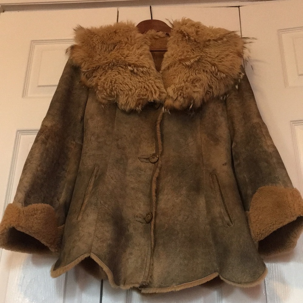 Leather shearling real fur